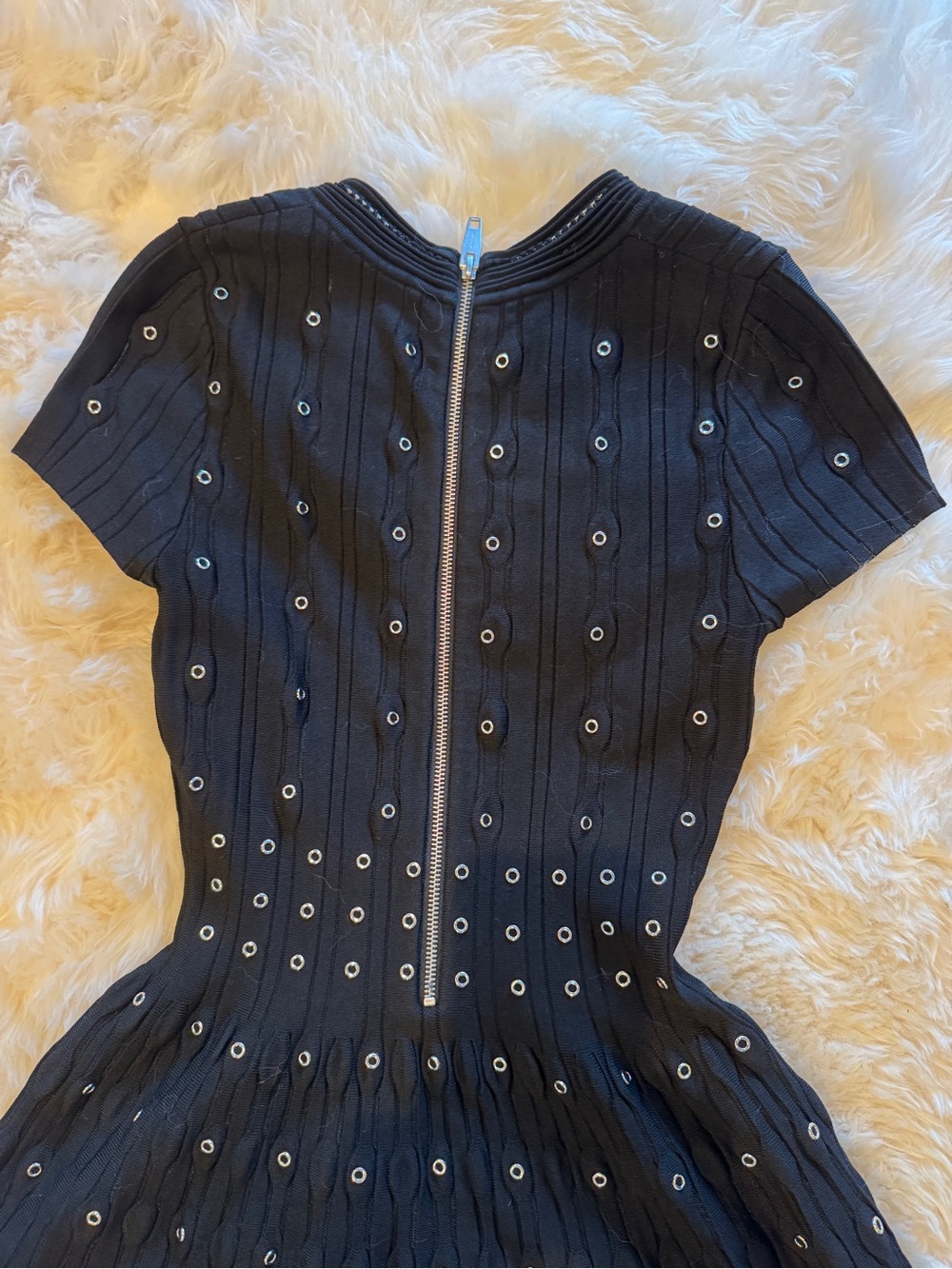 The Kooples Black Knit Dress with grommets - Picture 4 of 6